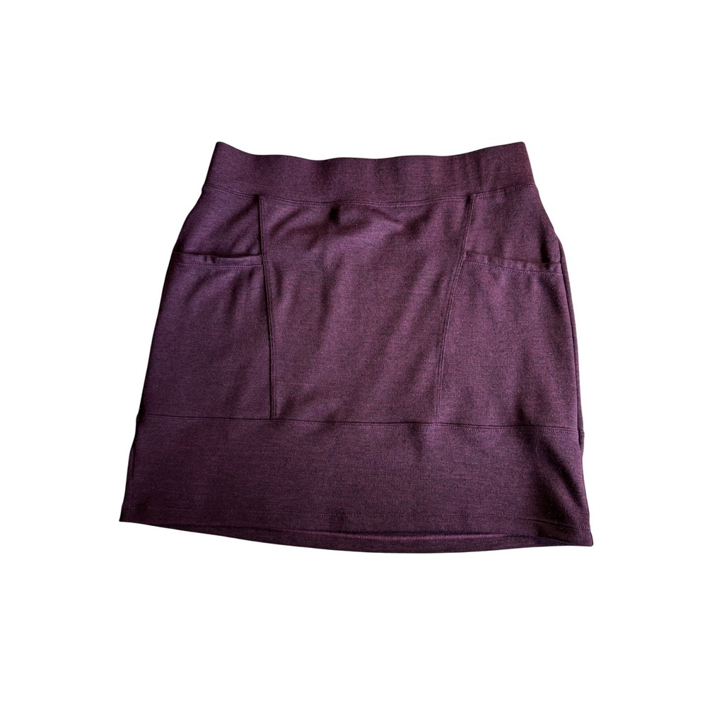 Toad&Co Intermezzo Skirt Womens XS Purple Heathered Knit Mini Pockets